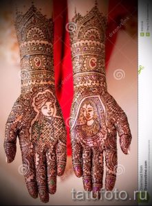 роспись мехенди на руках - фото временной тату хной 2474 tatufoto.ru