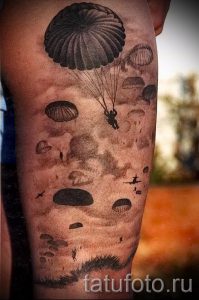 тату вдв купол парашюта - фото пример татуировки 15171 tatufoto.ru