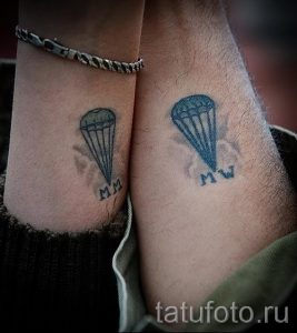 тату вдв купол парашюта - фото пример татуировки 5161 tatufoto.ru