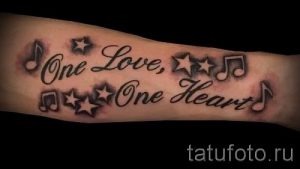 тату музыкальные ноты - фото готовой татуировки от 02082016 3081 tatufoto.ru