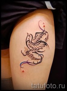 тату ноты и птицы - фото готовой татуировки от 02082016 2100 tatufoto.ru