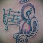 тату ноты и птицы - фото готовой татуировки от 02082016 4102 tatufoto.ru