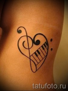 тату ноты на запястье - фото готовой татуировки от 02082016 17э131 tatufoto.ru