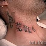 тату ноты на шее - фото готовой татуировки от 02082016 7178 tatufoto.ru