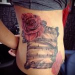 тату ноты розы - фото готовой татуировки от 02082016 1198 tatufoto.ru