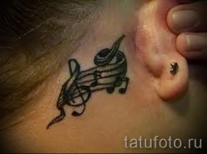 тату ноты скрипичный ключ - фото готовой татуировки от 02082016 1203 tatufoto.ru