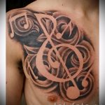 тату ноты скрипичный ключ - фото готовой татуировки от 02082016 2204 tatufoto.ru