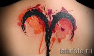 тату овен акварель - фото готовой татуировки от 02082016 1065 tatufoto.ru