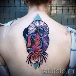 тату овен акварель - фото готовой татуировки от 02082016 2066 tatufoto.ru