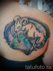 тату овен акварель - фото готовой татуировки от 02082016 4068 tatufoto.ru