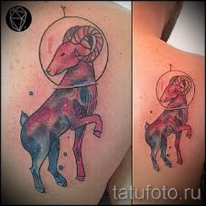тату овен акварель - фото готовой татуировки от 02082016 5069 tatufoto.ru