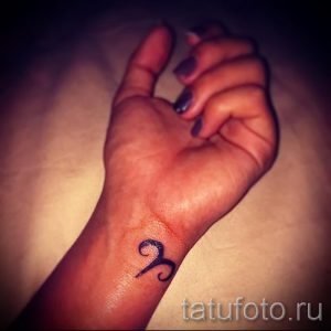 тату овен на запястье - фото готовой татуировки от 02082016 1098 tatufoto.ru