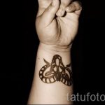 тату овен на запястье - фото готовой татуировки от 02082016 3100 tatufoto.ru