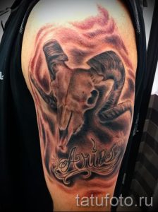 тату овен на руке - фото готовой татуировки от 02082016 2103 tatufoto.ru