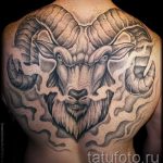 тату овна на спине - фото готовой татуировки от 02082016 1121 tatufoto.ru