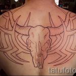 тату овна на спине - фото готовой татуировки от 02082016 3123 tatufoto.ru