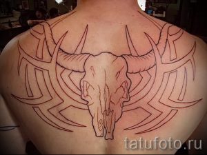 тату овна на спине - фото готовой татуировки от 02082016 3123 tatufoto.ru