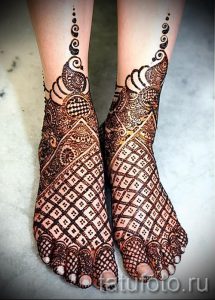 узоры мехенди на ногу - варианты временной тату хной от 05082016 1278 tatufoto.ru