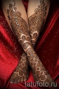 узоры мехенди на ногу - варианты временной тату хной от 05082016 4281 tatufoto.ru