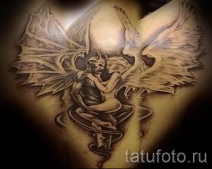 фото - тату близнецы ангел и демон - вариант 1038 tatufoto.ru