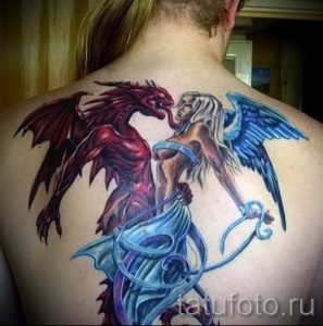 фото - тату близнецы ангел и демон - вариант 2039 tatufoto.ru
