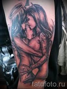 фото - тату близнецы ангел и демон - вариант 3040 tatufoto.ru