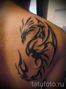 фото - тату трайбл дракон - пример для статьи про значение 4046 tatufoto.ru