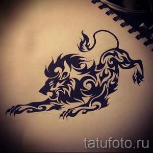 фото - тату трайбл лев - пример для статьи про значение 2048 tatufoto.ru