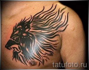 фото - тату трайбл лев - пример для статьи про значение 4050 tatufoto.ru