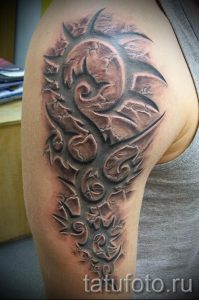 фото - трайбл тату 3д - пример для статьи про значение 3073 tatufoto.ru