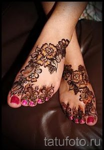 хной на ноге рисунки - варианты временной тату хной от 05082016 5286 tatufoto.ru