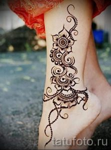 хной на ноге рисунки - варианты временной тату хной от 05082016 7288 tatufoto.ru