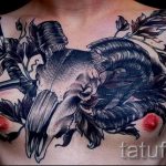 череп овен тату - фото готовой татуировки от 02082016 10134 tatufoto.ru