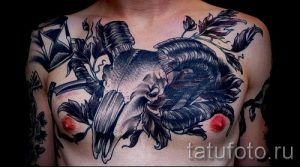череп овен тату - фото готовой татуировки от 02082016 10134 tatufoto.ru