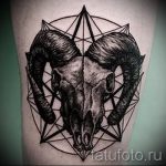 череп овен тату - фото готовой татуировки от 02082016 11135 tatufoto.ru