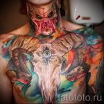 череп овен тату - фото готовой татуировки от 02082016 5129 tatufoto.ru