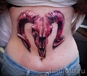череп овен тату - фото готовой татуировки от 02082016 9133 tatufoto.ru