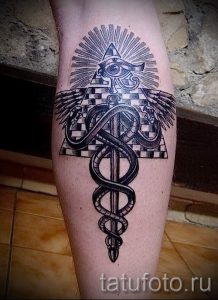 Caduceus Photo Tattoo - tattoo attracting good luck 2004 tatufoto.ru