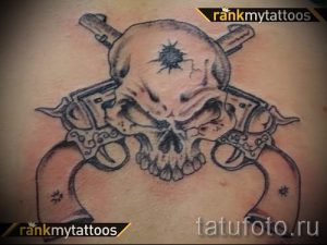 Schädel Tattoo gun - Foto des fertigen Tätowierung 01092016 1030 tatufoto.ru