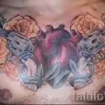 Tattoo-Pistole mit Rosen - ein Foto des fertigen Tätowierung 01092016 2061 tatufoto.ru