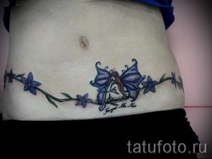Tätowierung auf der Narbe von Appendizitis - Foto Beispiel des fertigen Tätowierung 01092016 1004 tatufoto.ru