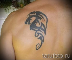 einfache Tattoo-Drachen - Foto des fertigen Tätowierung 02092016 1030 tatufoto.ru