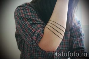 einfache Tattoo von Linien - ein Foto des fertigen Tätowierung 02092016 1025 tatufoto.ru