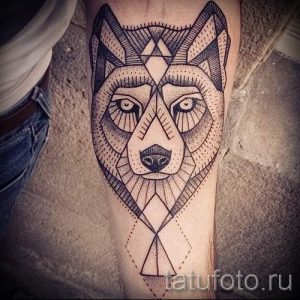loup de tatouage simples - une photo du tatouage fini 02092016 1051 tatufoto.ru