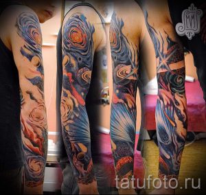 manchon espace de tatouage - une photo du tatouage fini 1011 tatufoto.ru