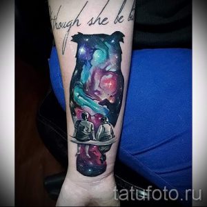 owl tattoo space - a photo of the finished tattoo 1015 tatufoto.ru