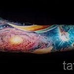 space tattoo sleeve - a photo of the finished tattoo 2021 tatufoto.ru