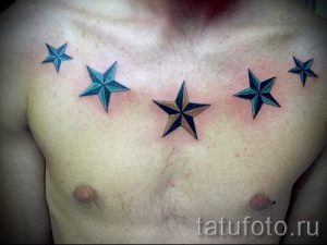 тату со звездами на грудь парню на привлечение удачи - фото