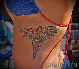 Тату Кадуцей фото - рисунки тату на удачу достаток и любовь 1164 tatufoto.ru