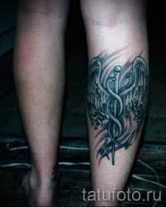 Тату Кадуцей фото - рисунки тату на удачу достаток и любовь 2165 tatufoto.ru